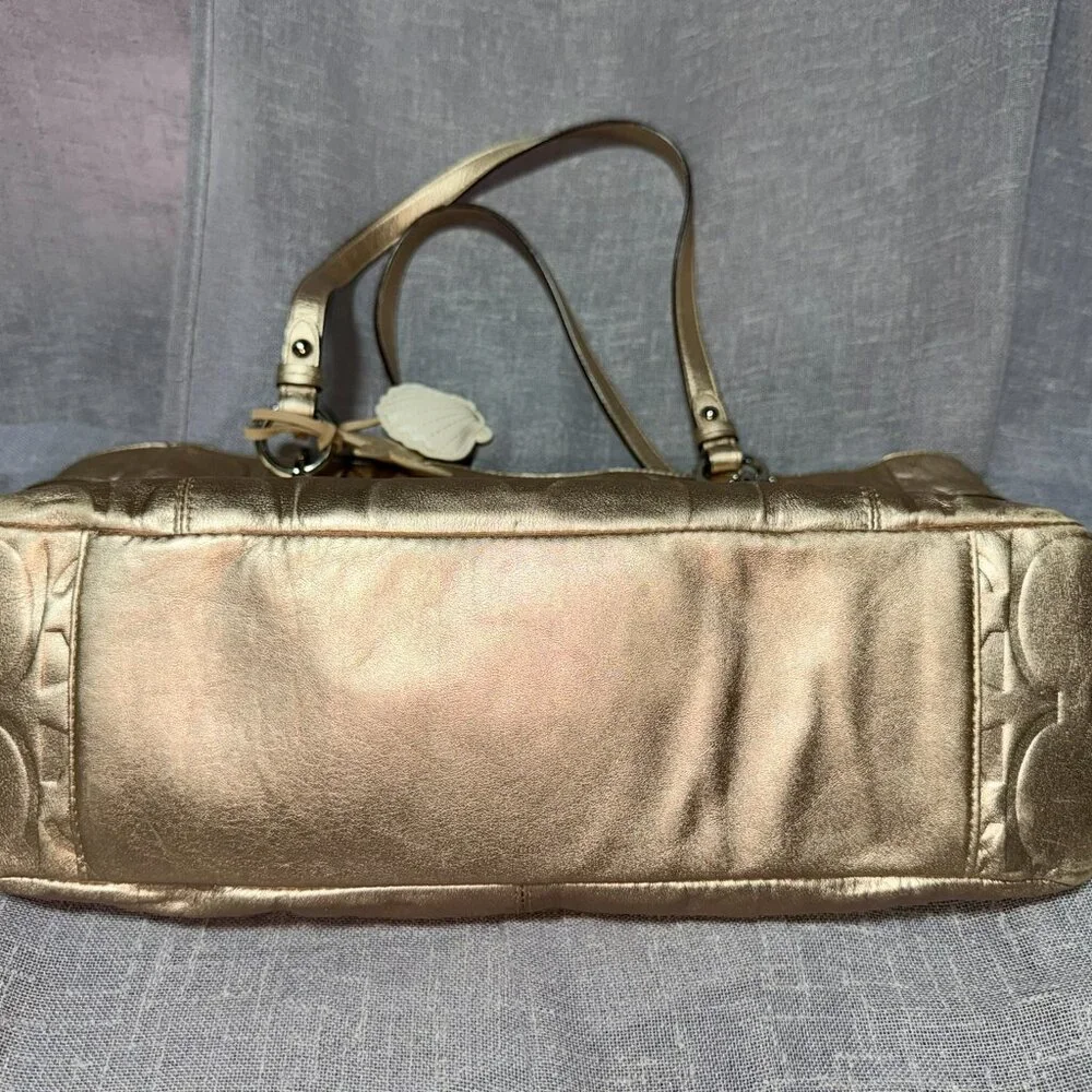 Coach Gold Tote Bag with Silk Lavender Interior ✨💜